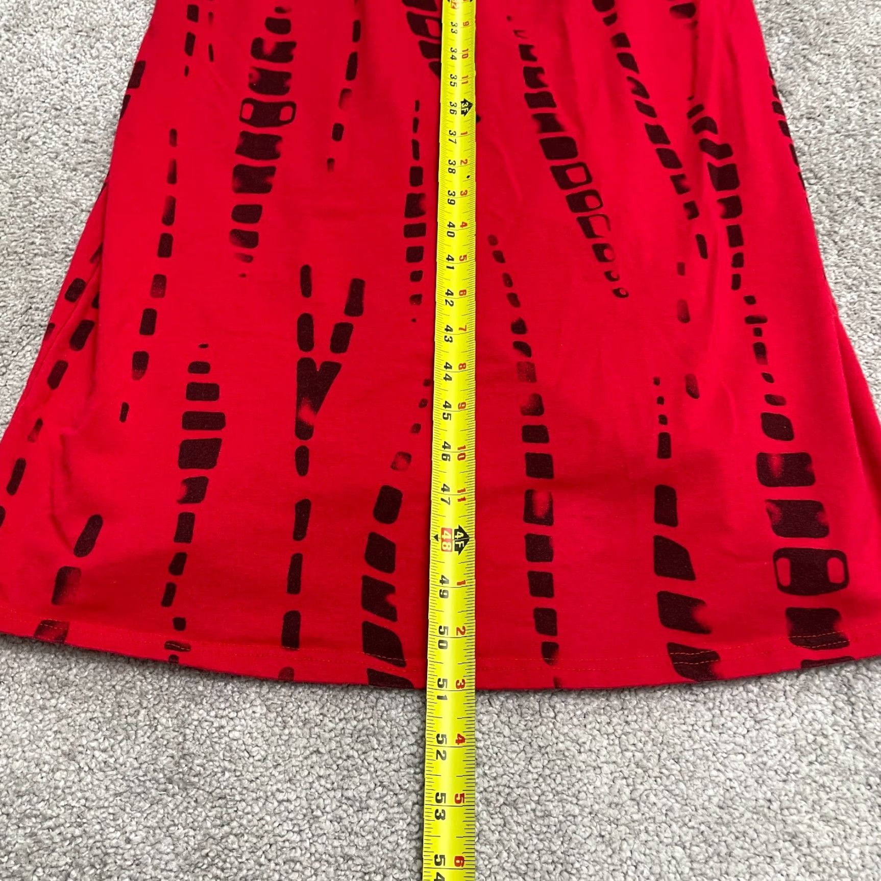 Vintage Unbranded Maxi Dress Womens Medium Red Black Patterned Stretch Sleeveless Size M / US 6-8 / IT 42-44 - 7 Thumbnail