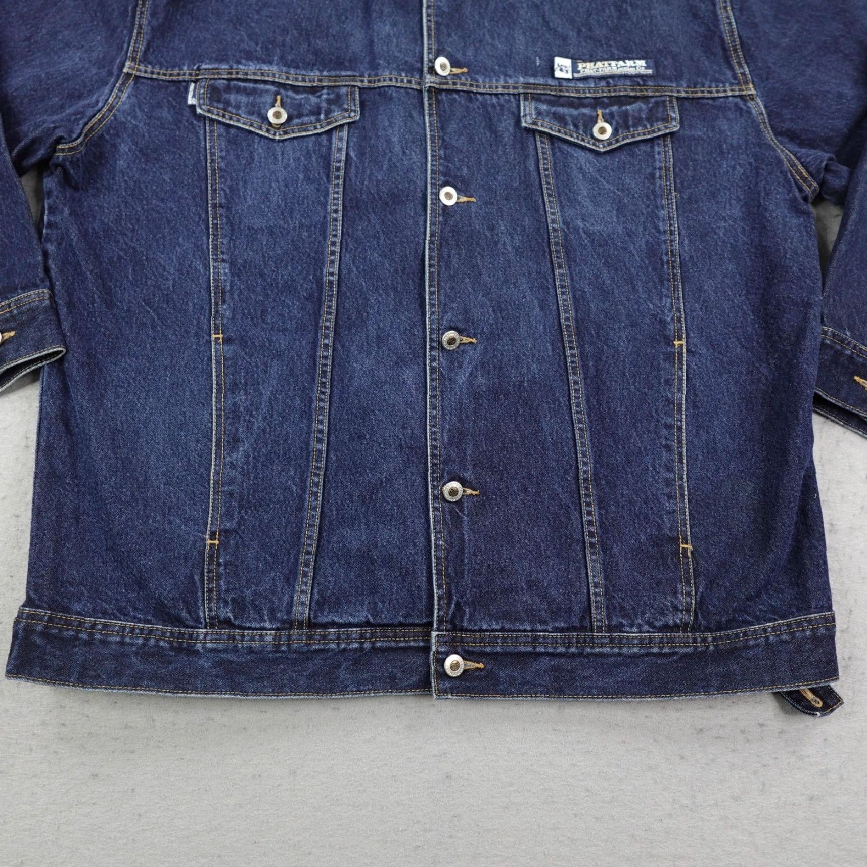 Phat Farm VINTAGE Phat Farm Jacket Mens XL Denim Truckers / Trucker Blue Button Up Hip Hop Y2K Size US 36 / EU 52 - 4 Thumbnail
