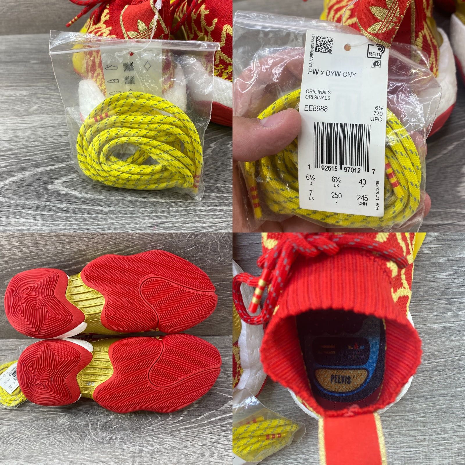 Adidas adidas Crazy BYW Pharrell Chinese Lunar New Year CNY EE8688 Red Gold Yellow SZ 7 Size US 7 / EU 40 - 8 Thumbnail
