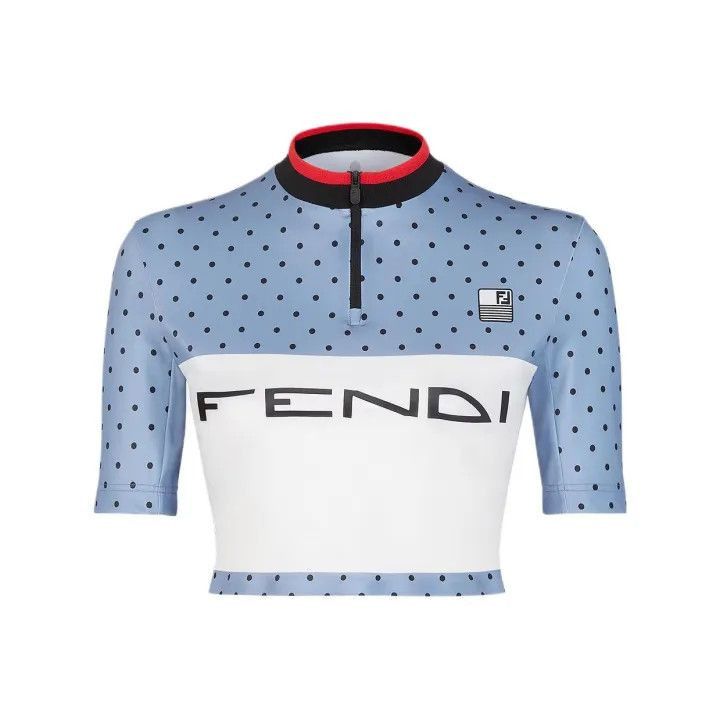 Fendi SS24 Polka Dot Logo Short Sleeve Top -2507