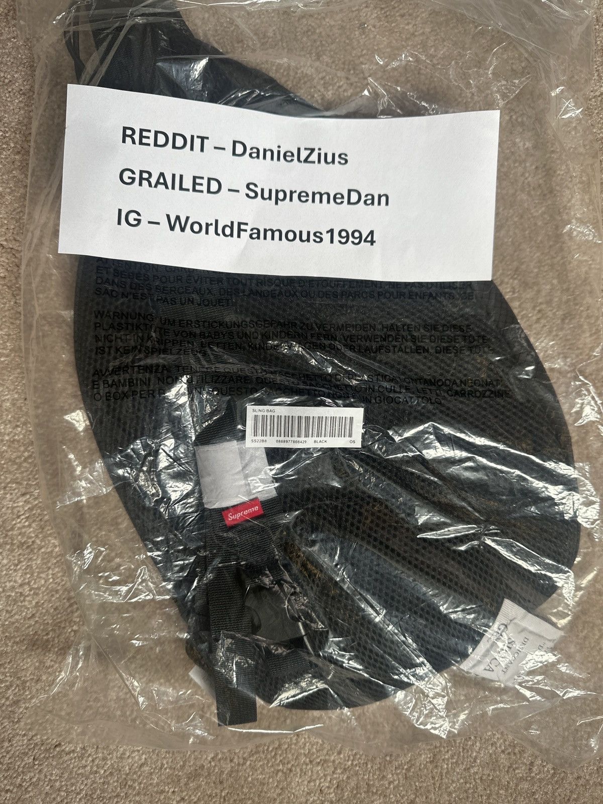 Supreme Supreme Sling Bag 'Black' Size ONE SIZE - 4 Thumbnail
