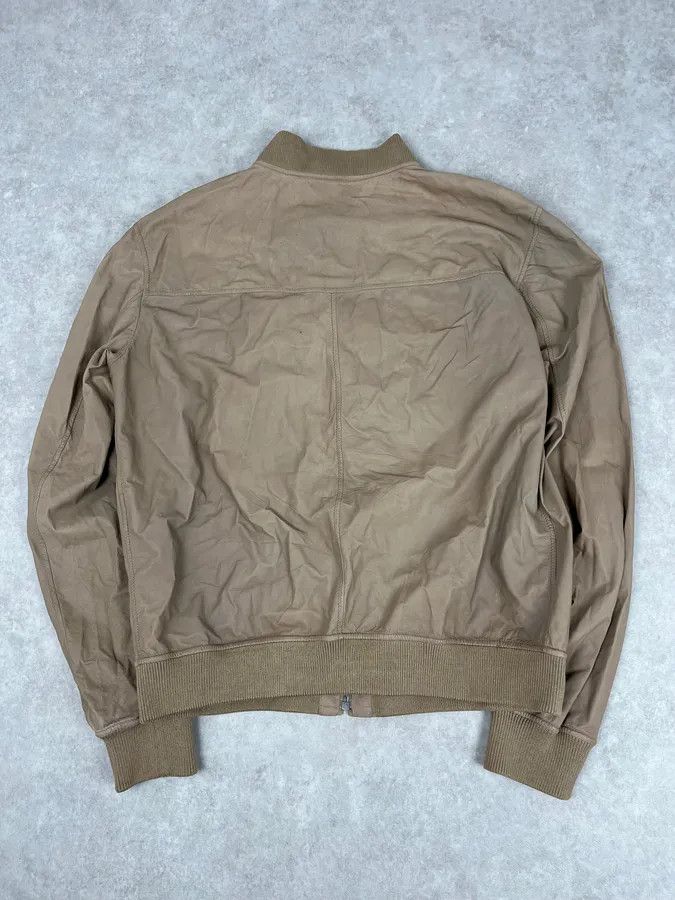 Gucci 2000s Gucci Beige Leather Bomber Jacket Size US M / EU 48-50 / 2 - 6 Thumbnail