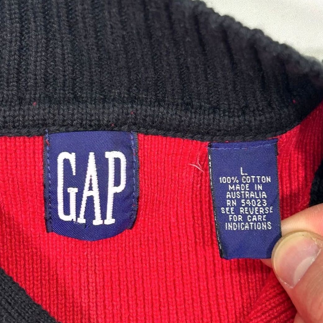 Gap VINTAGE Gap Fitted Ribbed Quarter Zip Pullover Sweater Womens Large Red Size L / US 10 / IT 46 - 5 Thumbnail