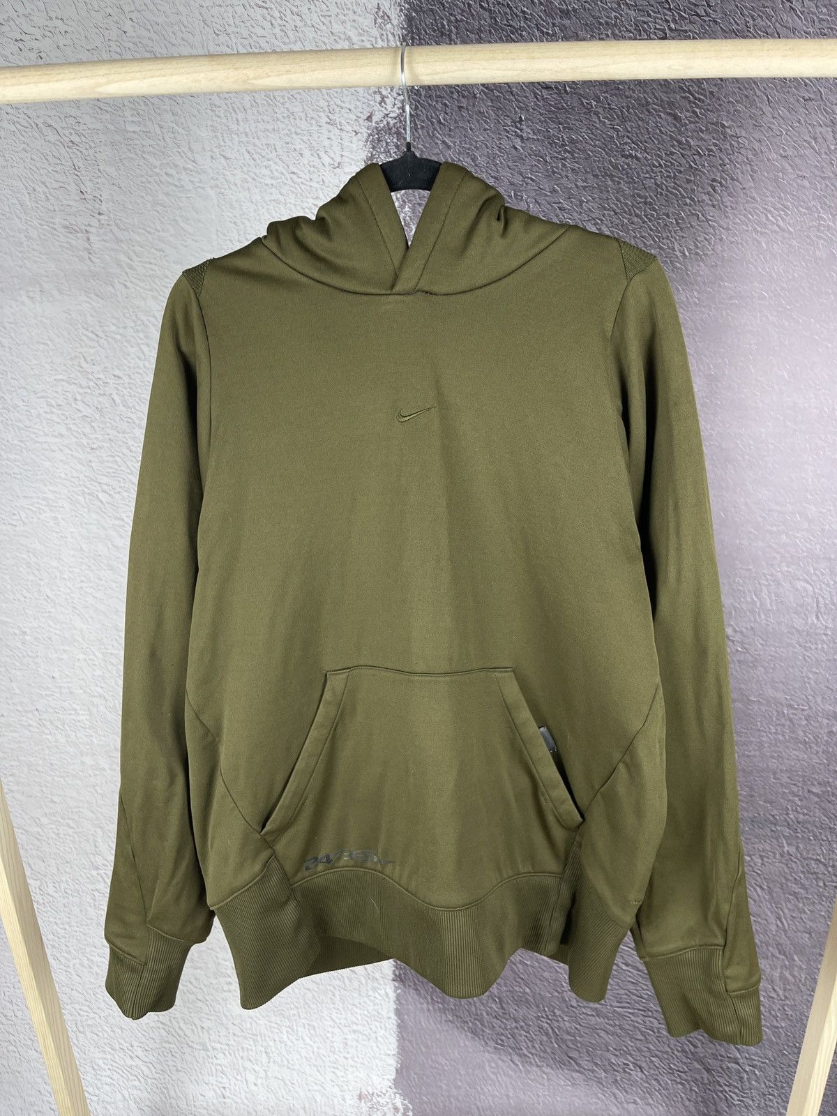 Nike × Vintage Nike vintage y2k khaki center logo swoosh hoodie Size US L / EU 52-54 / 3 - 2 Thumbnail