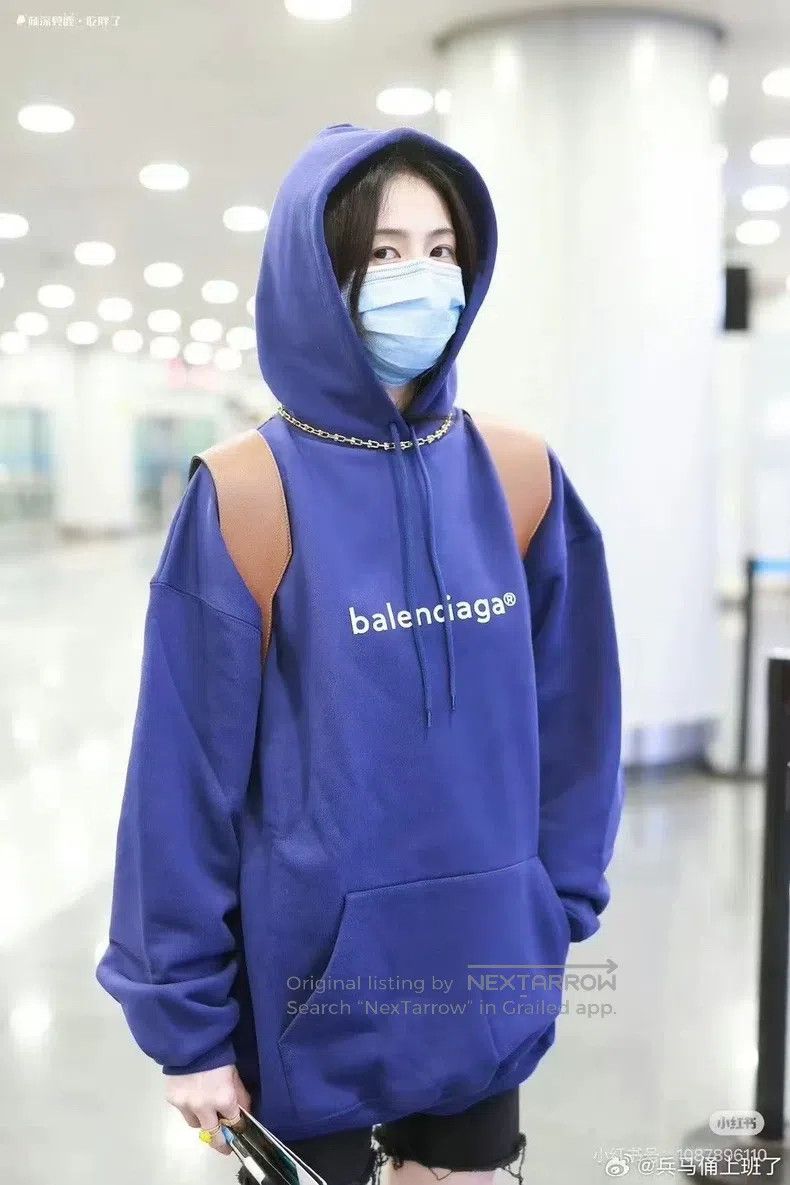 Balenciaga Balenciaga Purple Small Logo Hoodie Size US M / EU 48-50 / 2 - 9 Thumbnail