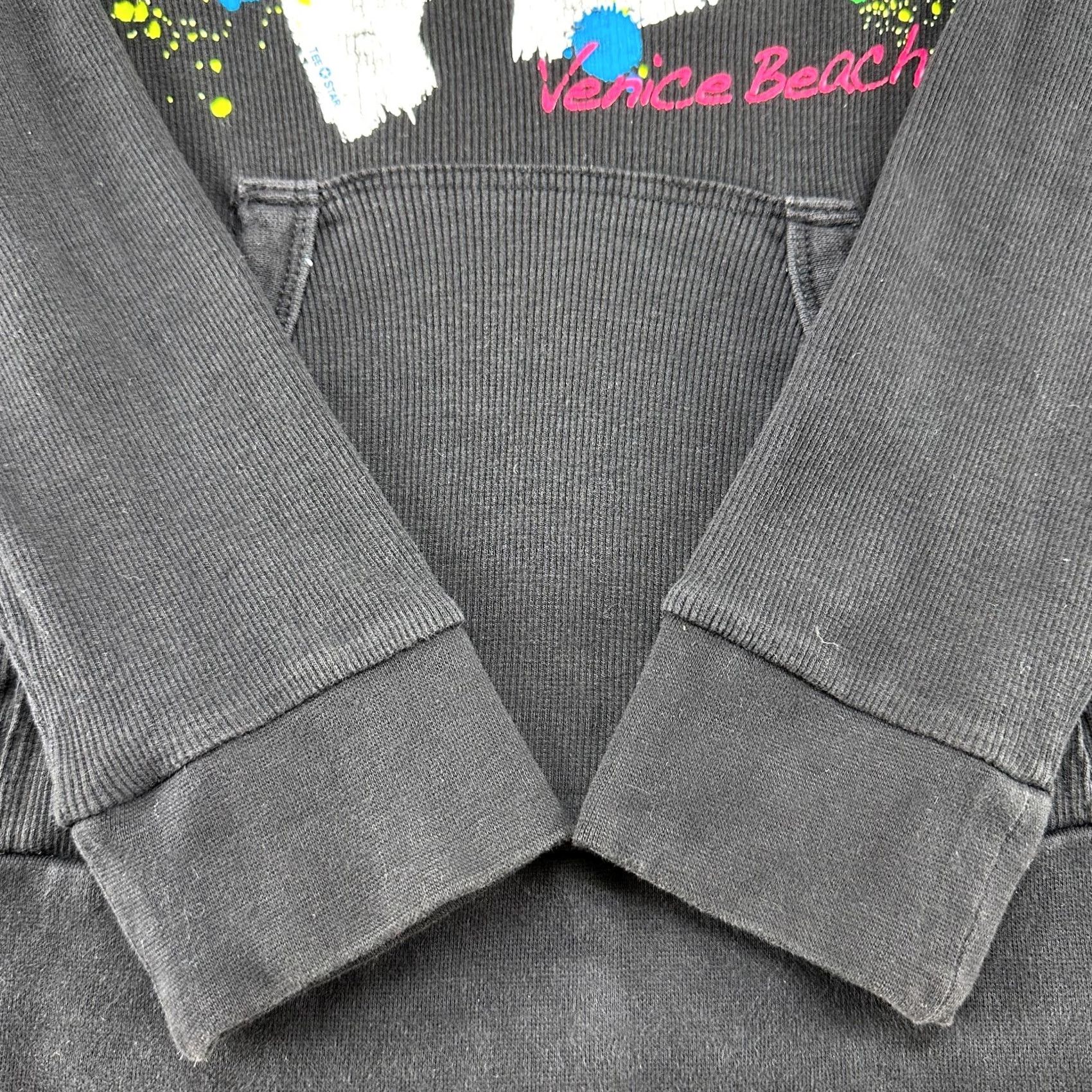 Vintage VINTAGE Sweet Girl Jacket Black M Womens Ribbed Kint Hoodie Love Venice Beach Stretch Y2K Logo Graphic Print Size M / US 6-8 / IT 42-44 - 2 Thumbnail