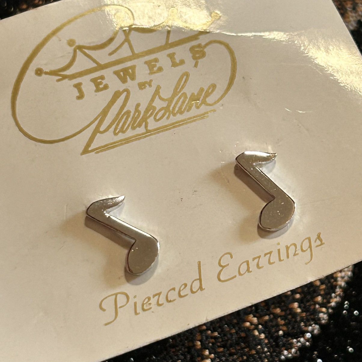 Vintage Vintage Park Lane mirror finish silver music note earrings Size ONE SIZE - 3 Thumbnail
