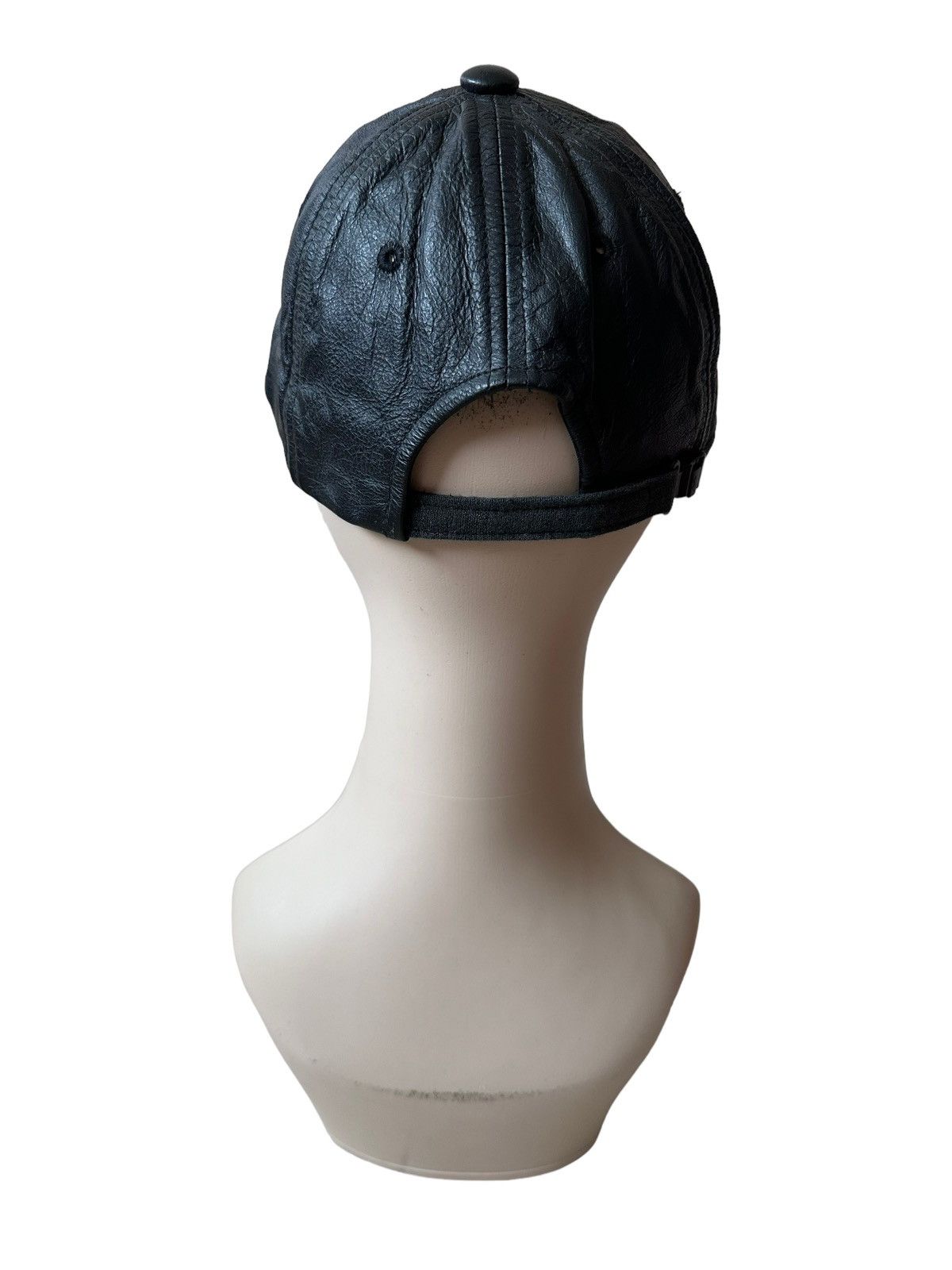 Genuine Leather × Japanese Brand × Vintage Vintage Plain Black Leather Hat Cap Size ONE SIZE - 4 Thumbnail