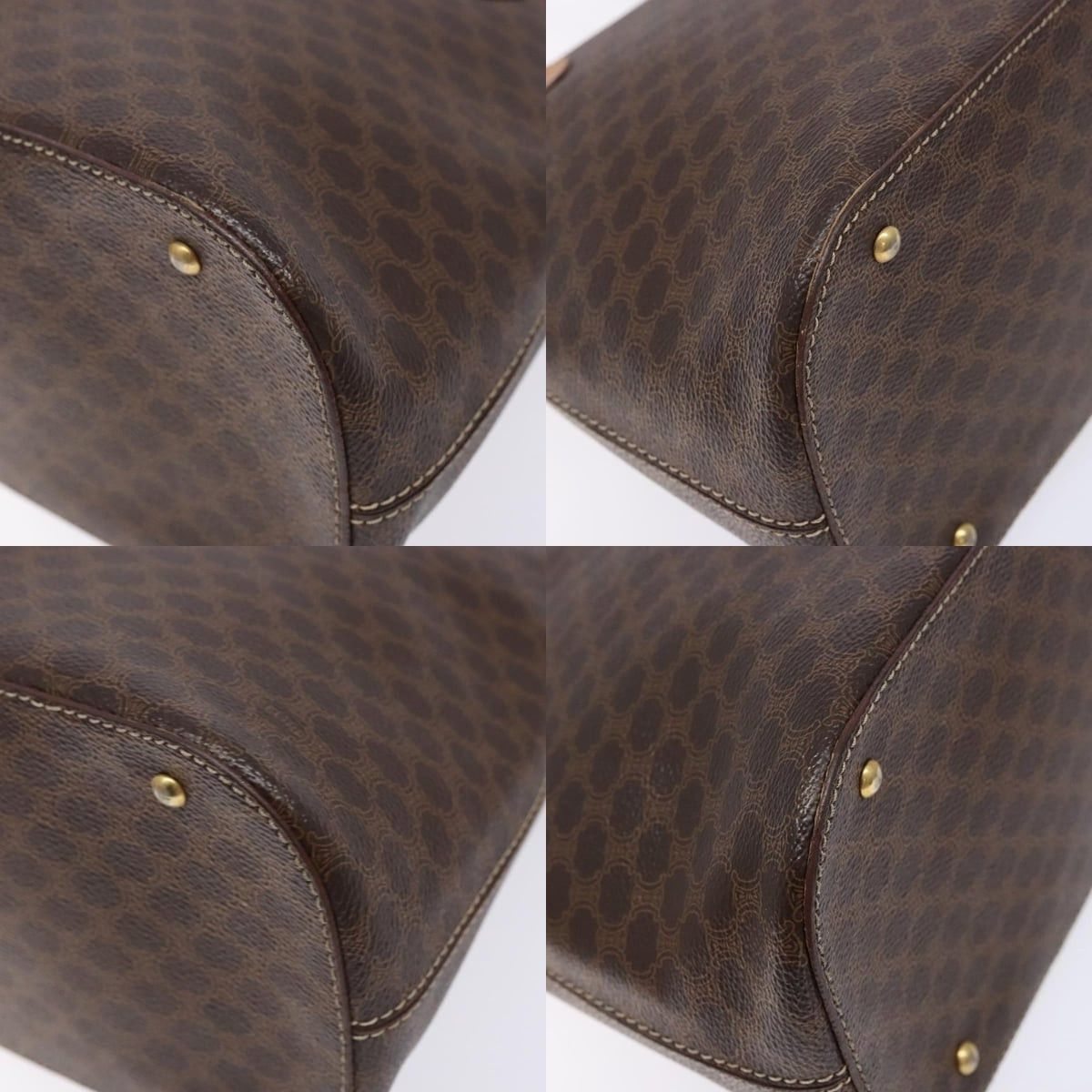 Celine CELINE Macadam Canvas Hand Bag Pvc Leather Brown Gold Size ONE SIZE - 10 Thumbnail