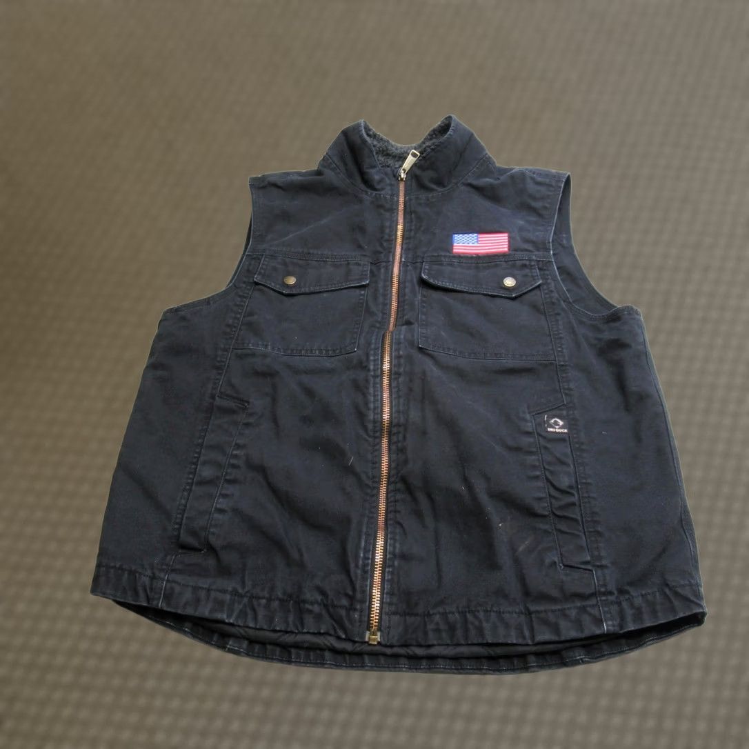 Vintage VINTAGE DRI DUCK Vest Mens M Gray Canvas Quilt Lined Insulated Zip Pocket Work Vest Mens Size US M / EU 48-50 / 2 - 1 Thumbnail