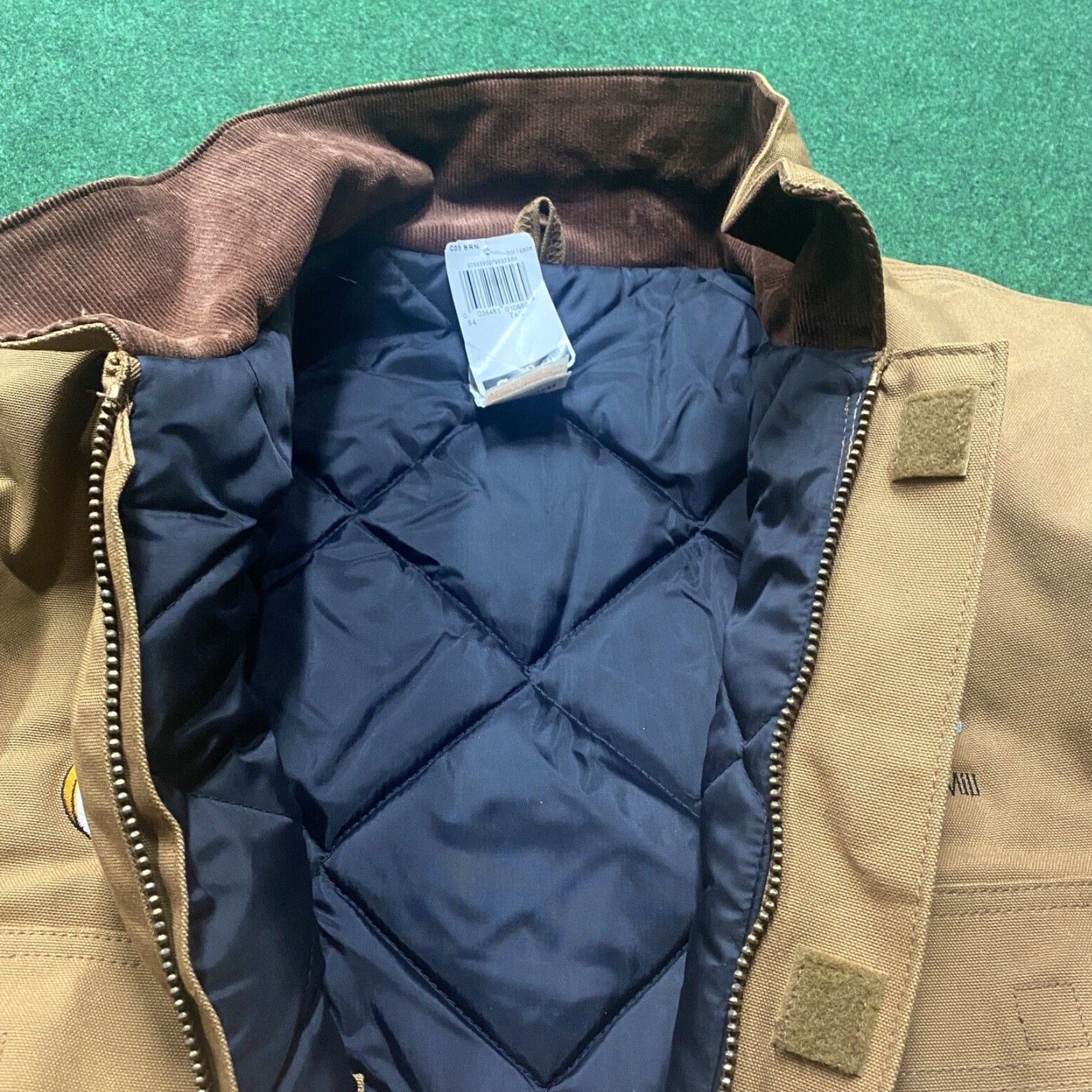 Carhartt VINTAGE Carhartt Jacket Mens 54 Tan Work USA MADE Quilted 3-in-1 Coat Coat Jacket Brown Cotton Lined Polyester Canvas Short Zip 90s Retro Mens Size US L / EU 52-54 / 3 - 6 Thumbnail