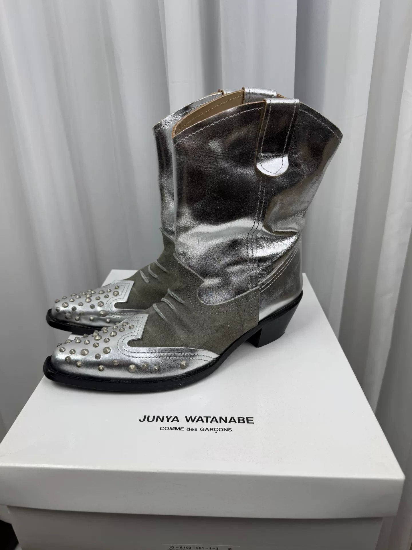 Junya Watanabe junya watanabe silver studded ankle boots Size US 9 / EU 42 - 1 Thumbnail