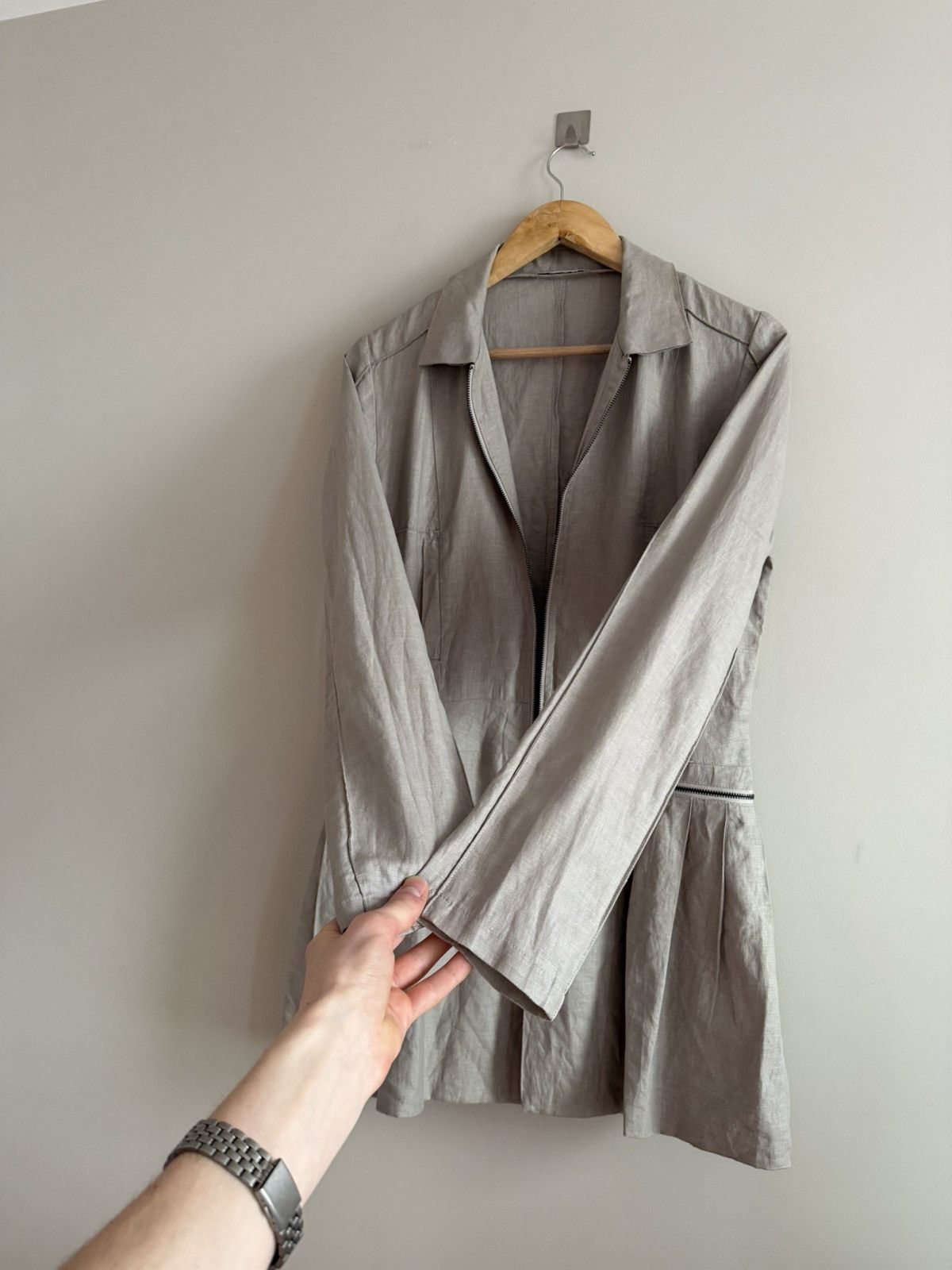Sarah Pacini Sarah Pacini Linen Zip Jacket Tunic Avant-Garde Size M / US 6-8 / IT 42-44 - 3 Thumbnail