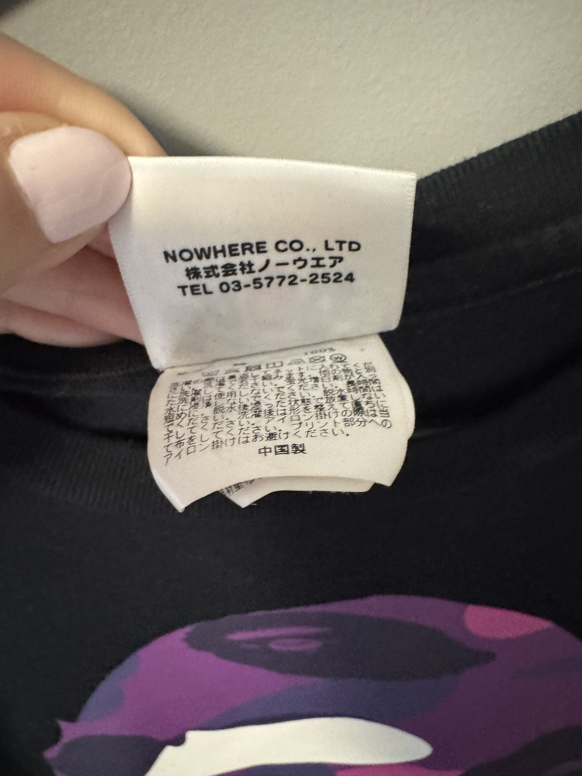 Bape Long sleeve Bape tee in black with purple camo ape head Size XS / US 0-2 / IT 36-38 - 4 Thumbnail