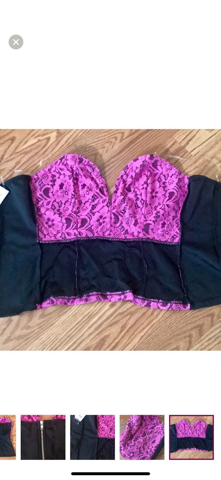 Other LACE ZIP UP TUBE TOP BUSTIER SZ M Size M / US 6-8 / IT 42-44 - 7 Thumbnail