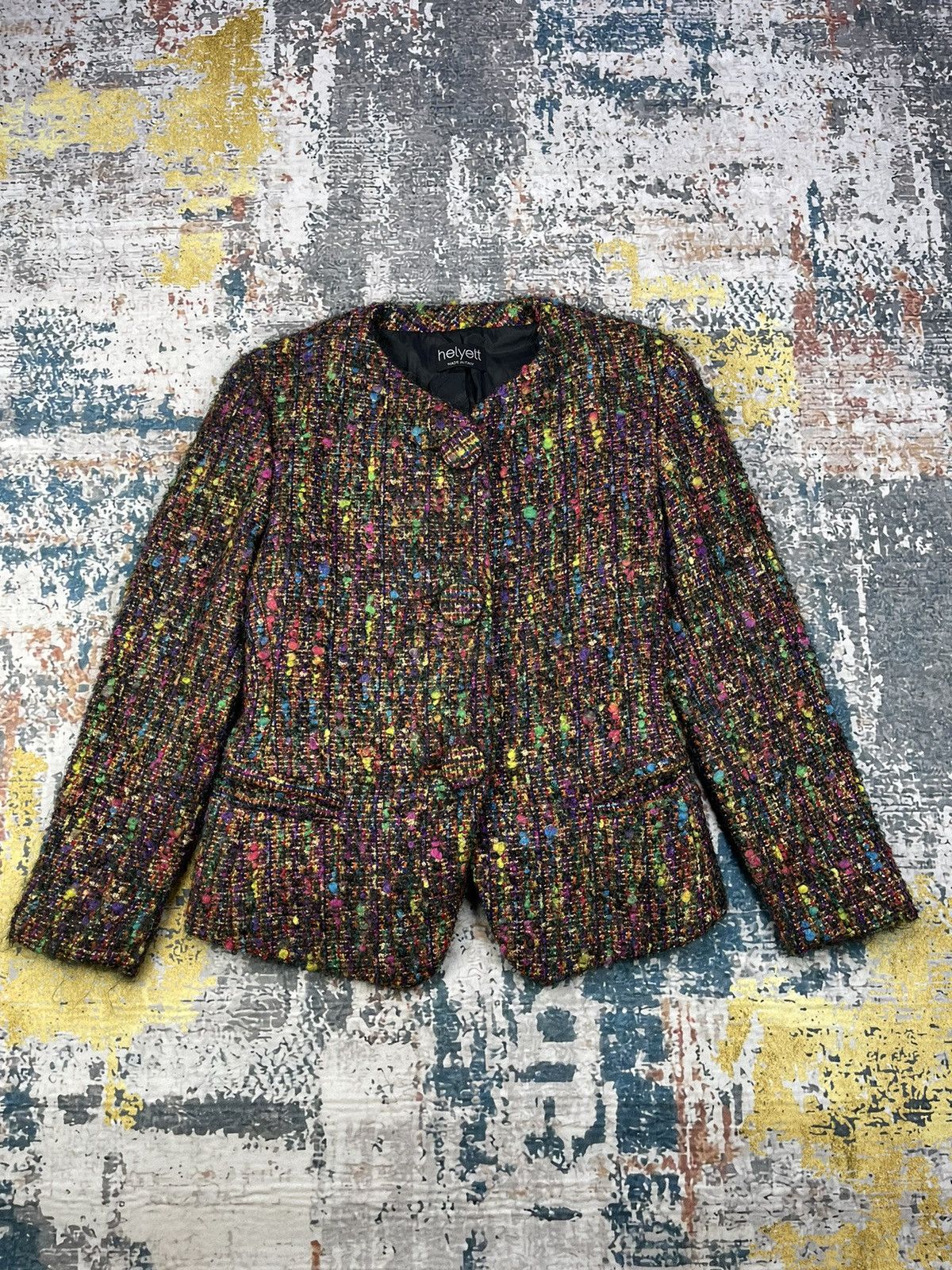Japanese Brand Helyett Italy Basile Zingya Tweed Blazer Jacket Size M / US 6-8 / IT 42-44 - 1 Thumbnail