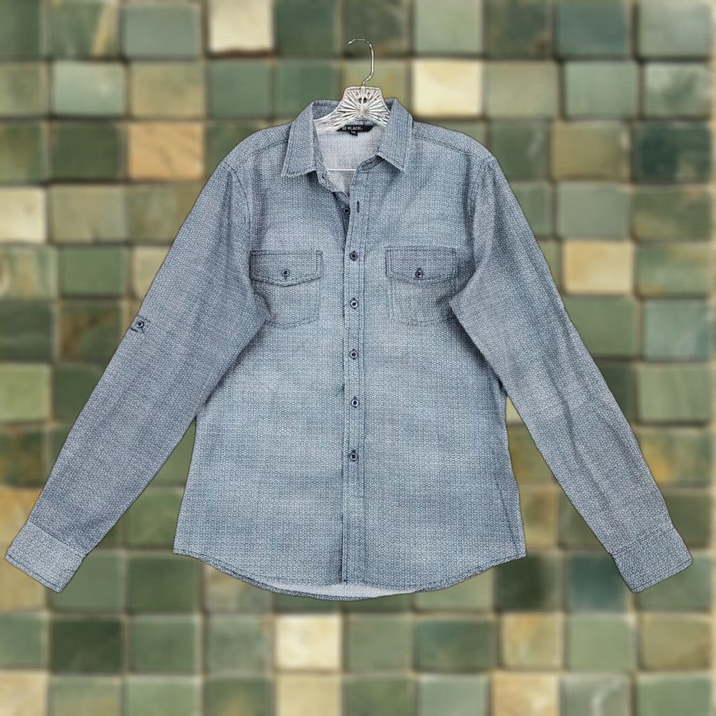 Buckle Black VINTAGE Buckle Black Mens Long Sleeve Shirt Size M Blue Pattern Slim Fit Button-Up Men's Clothing Size US M / EU 48-50 / 2 - 1 Thumbnail