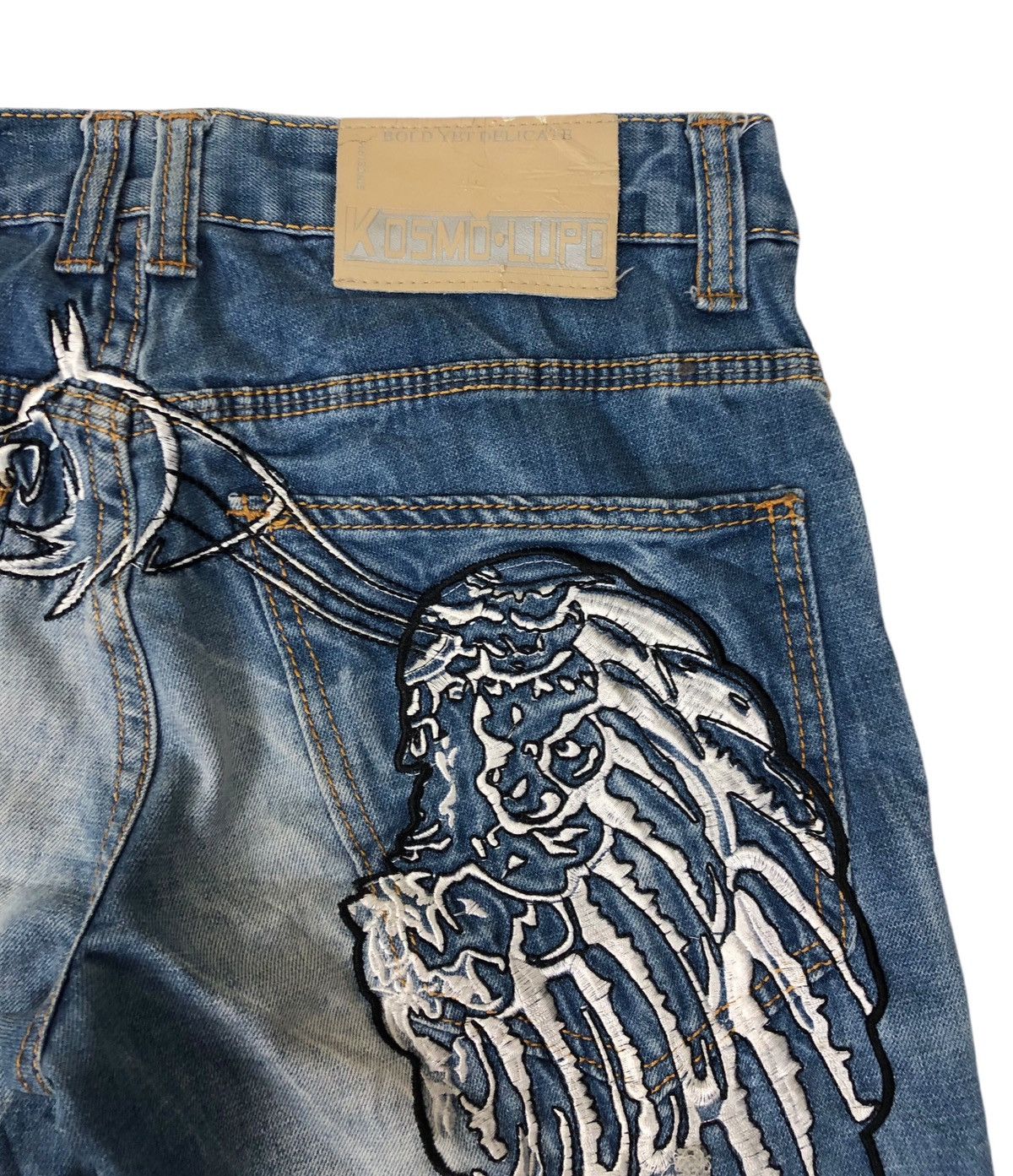 Japanese Brand Japan Brand Kosmo Lupo Embroidery Low Rise Denim Jeans Size US 30 / EU 46 - 8 Thumbnail