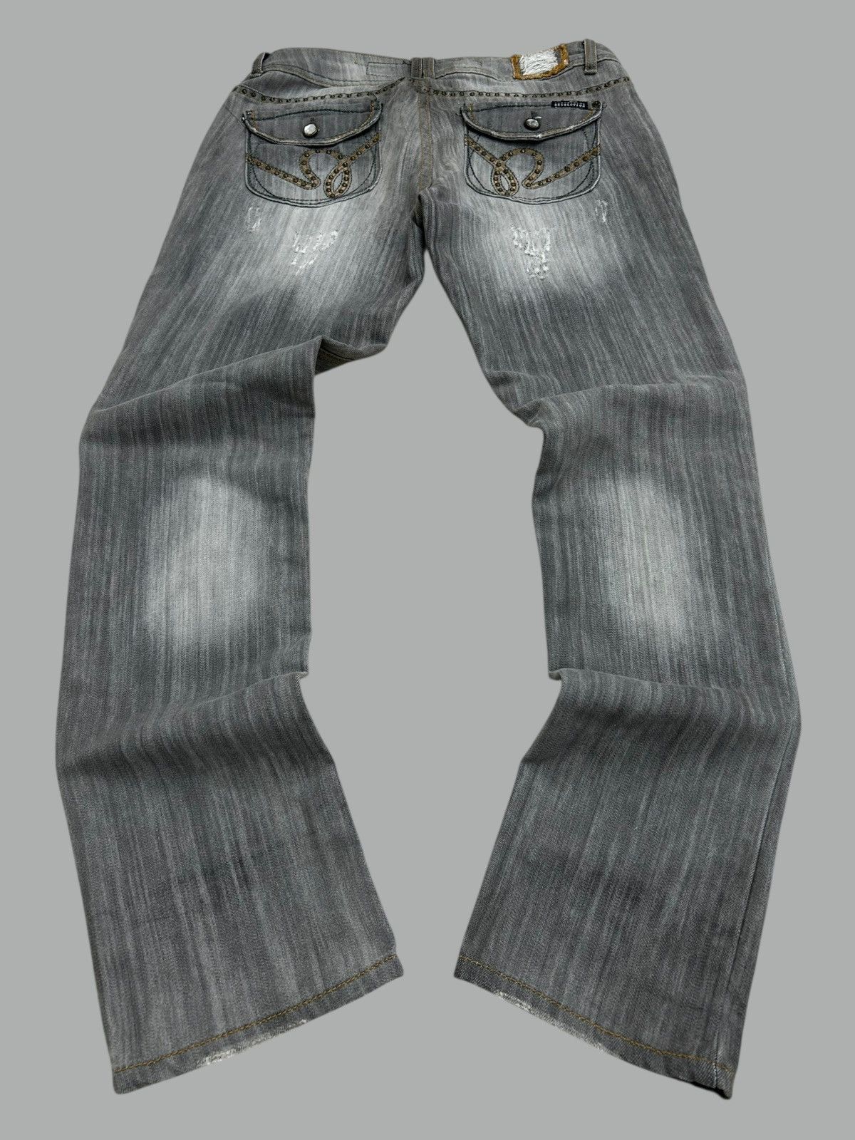 20471120 × Hysteric Glamour × Japanese Brand Industrial Revolution Grey Washed Distressed Studded Button Size US 32 / EU 48 - 1 Thumbnail