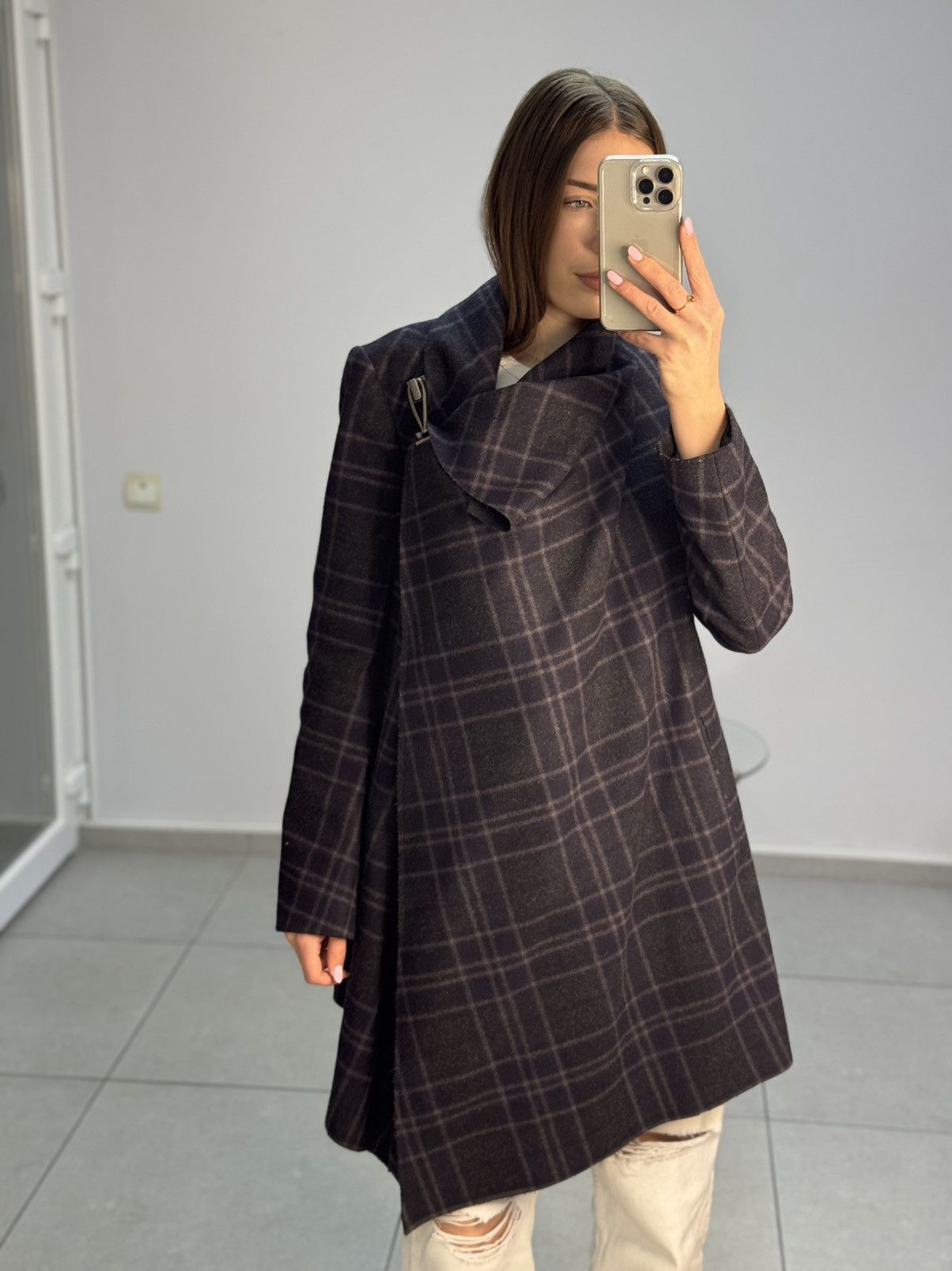 Allsaints Allsaints Spitalfields Asymmetric Wool Coat Jacket Size M / US 6-8 / IT 42-44 - 4 Thumbnail
