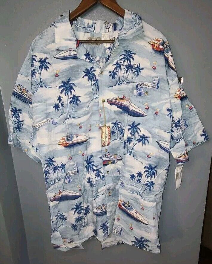 Designer Weekender Traveler Shirt Speedboats Men's 2X Hawaiian XXL Size US XXL / EU 58 / 5 - 1 Thumbnail