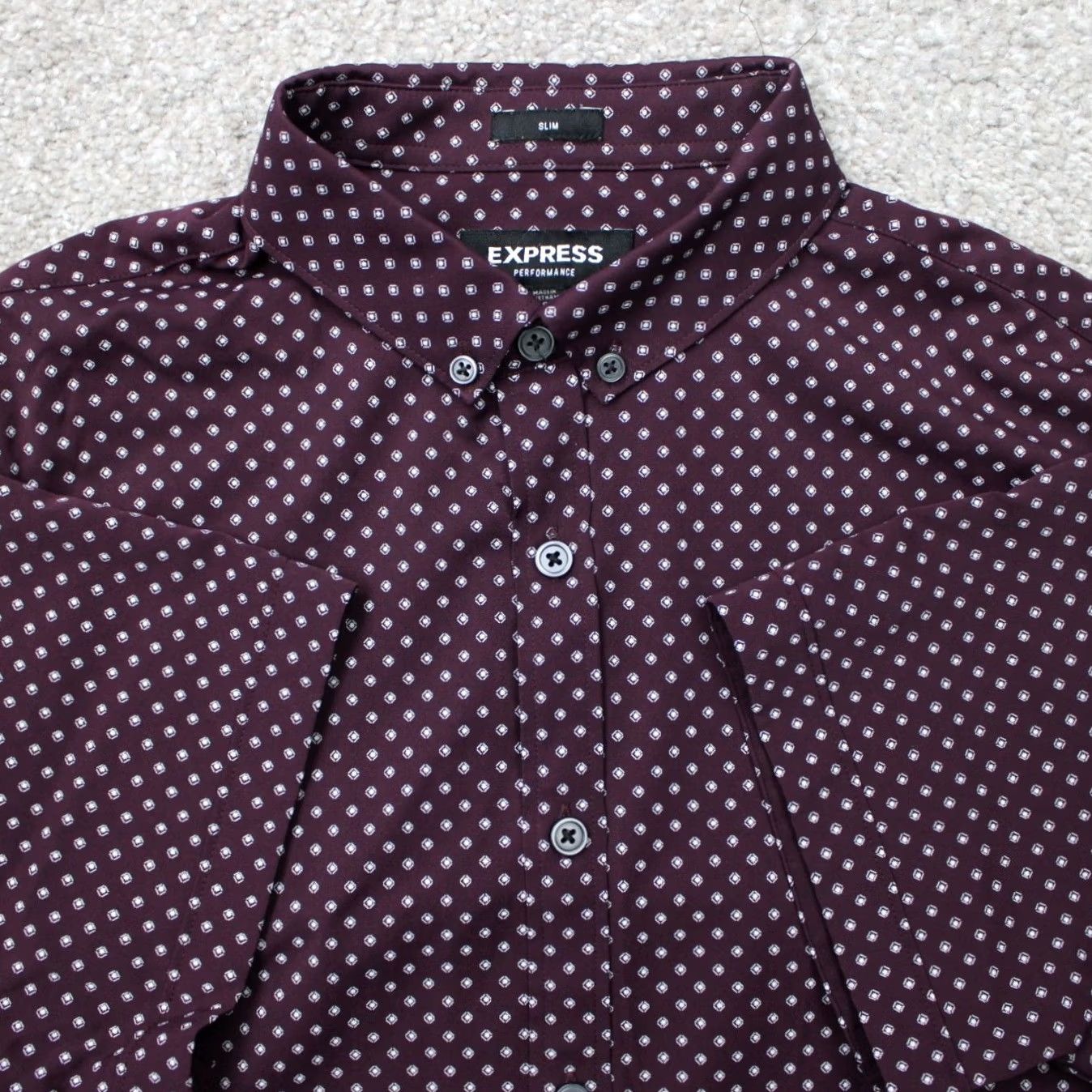 Express Express Shirt Mens S Red Performance Men Geometric Stretch Short Sleeve Size US S / EU 44-46 / 1 - 2 Thumbnail