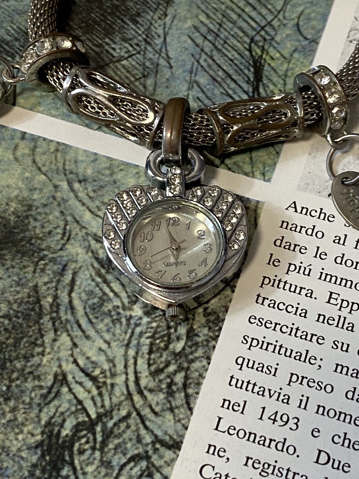 Hysteric Glamour Silver Heart Charm Bracelet Watch Y2K Aesthetic Size ONE SIZE - 2 Thumbnail