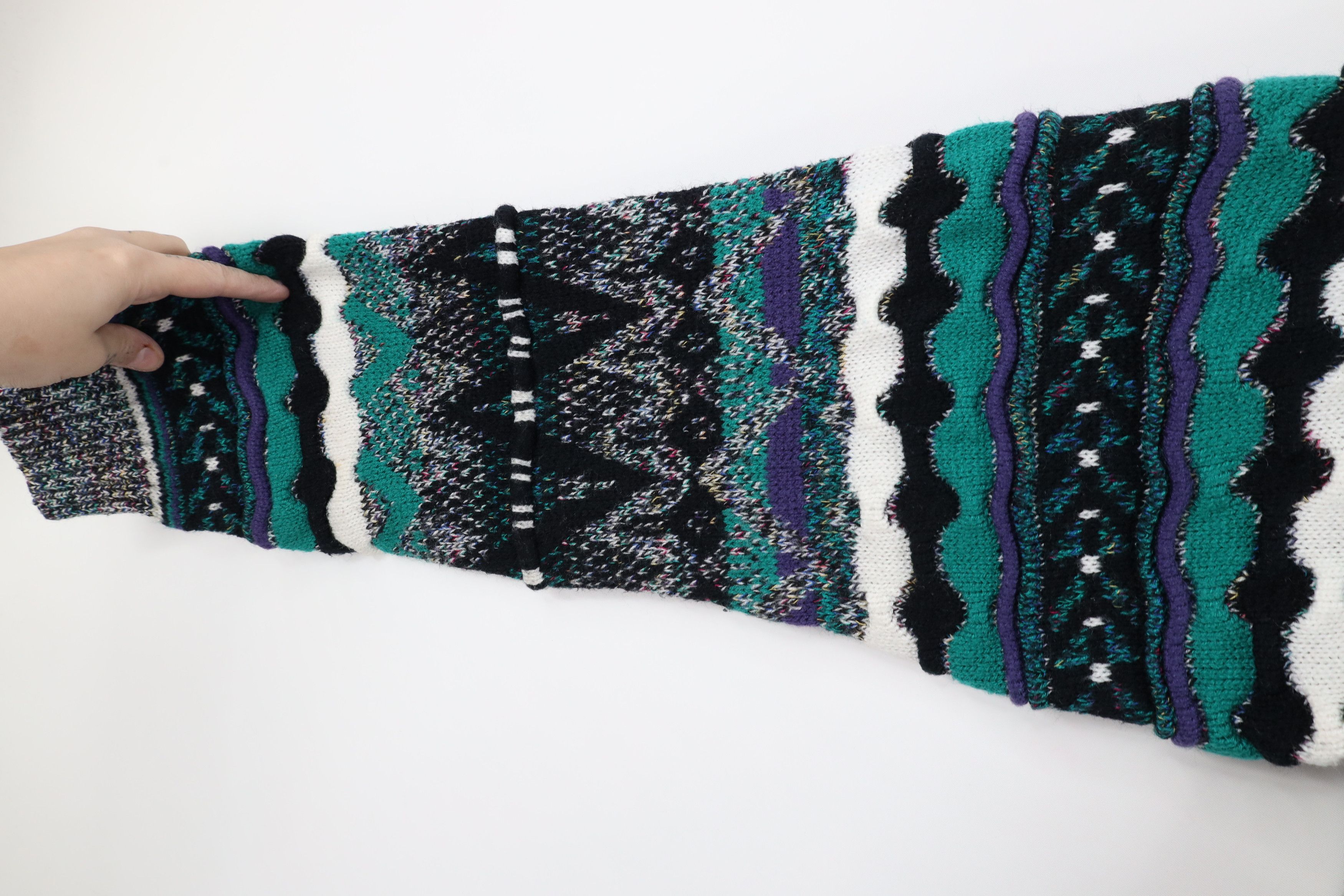 Vintage Vintage 90s Coogi Style Rainbow Textured Knit Sweater Size US L / EU 52-54 / 3 - 5 Thumbnail