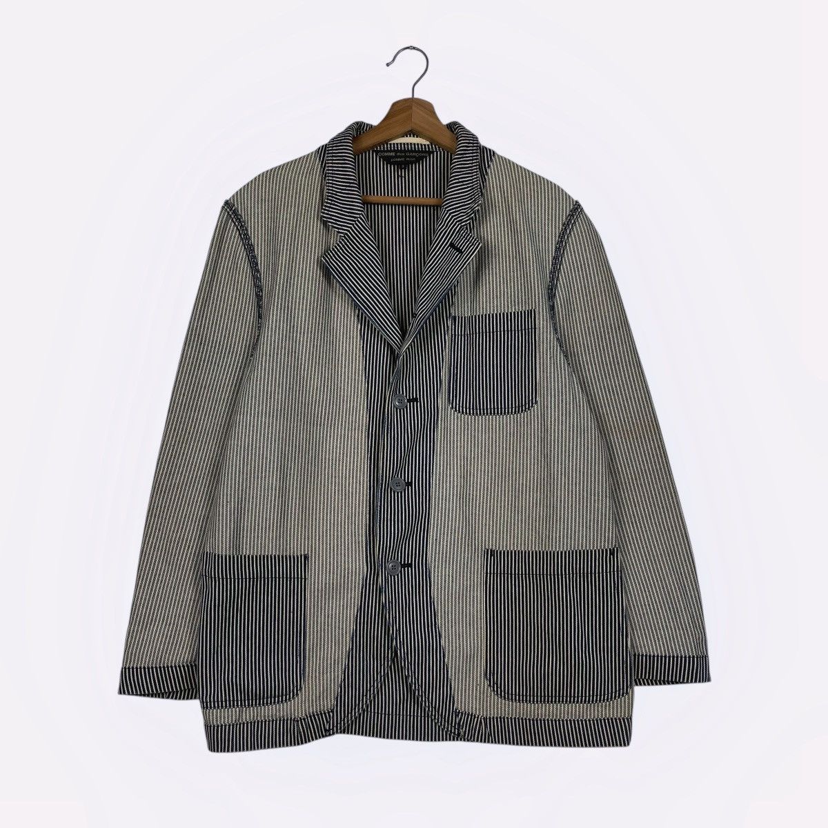 Comme des Garcons Homme Plus Comme Des Garcons Homme Plus Stripe Reverse Jacket Size US S / EU 44-46 / 1 - 1 Thumbnail