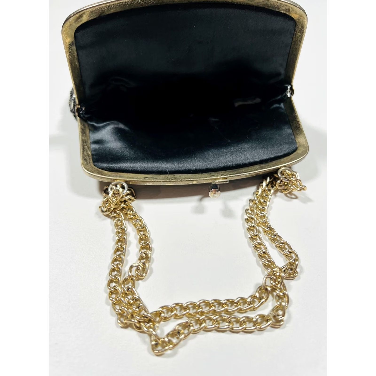 Vintage VINTAGE Regale LTD Beaded Bag Womens Small Black Gold Chain Evening Purse 90s Glam Size ONE SIZE - 3 Thumbnail