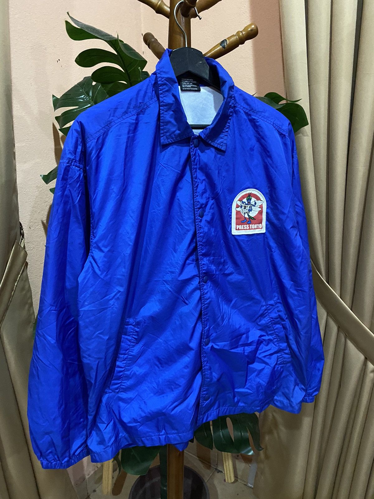 Vintage United Athle “Press Tokyo” Blue Windbreaker Jacket Size US L / EU 52-54 / 3 - 3 Thumbnail