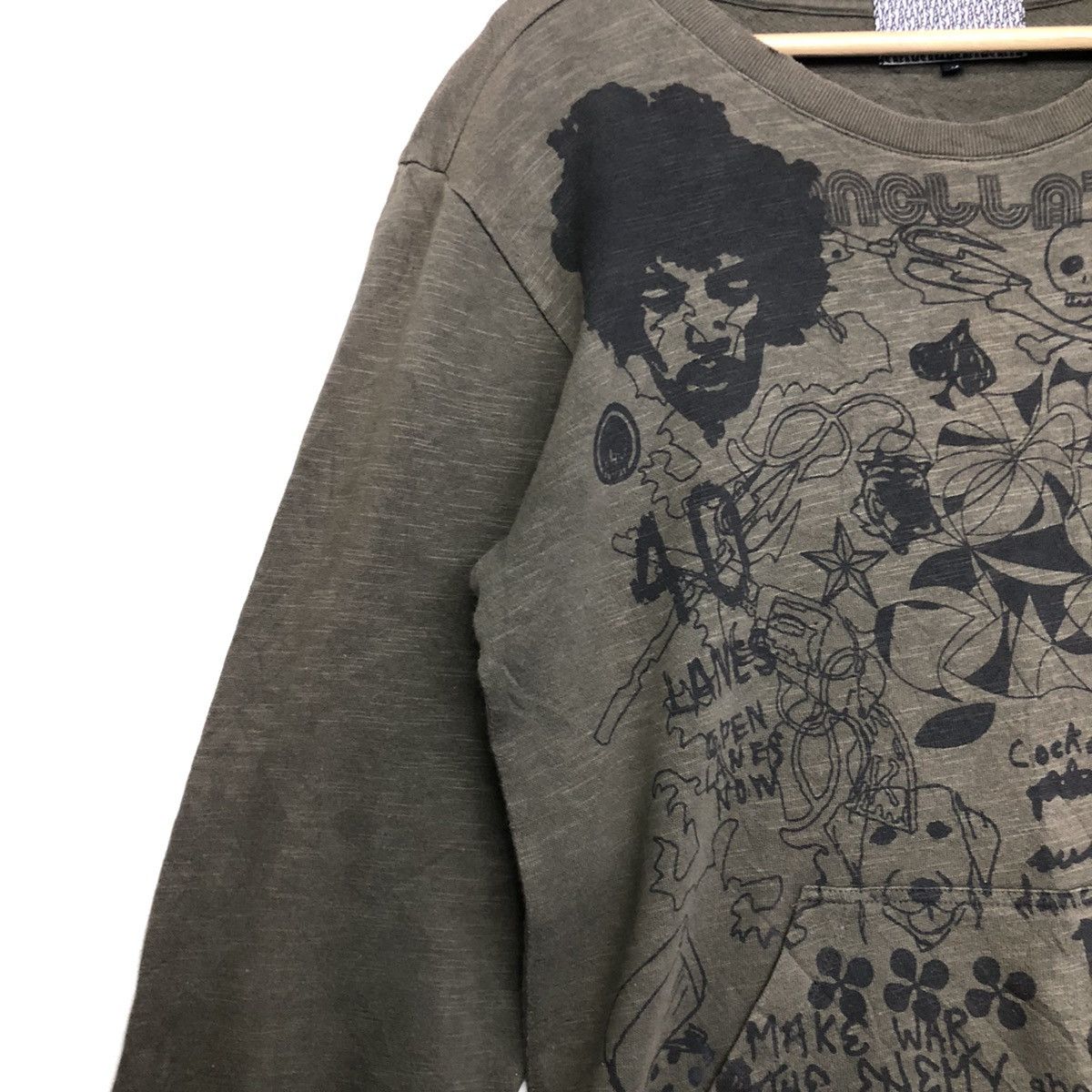 Beams Japan BEAMS JIMI HENDRIX ILLUSTRATION DISSTRESS DESIGN SWEATSHIRT Size US M / EU 48-50 / 2 - 6 Thumbnail