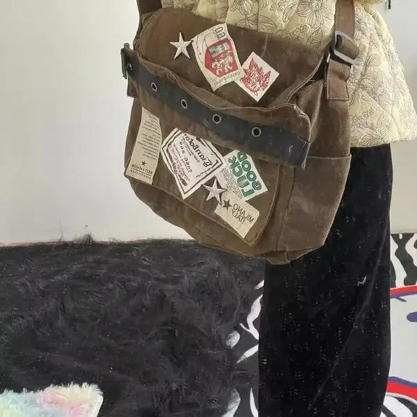 Japanese Brand Fukiishi x Kato Canvas Star Patch Crossbody Bag Size ONE SIZE - 5 Thumbnail