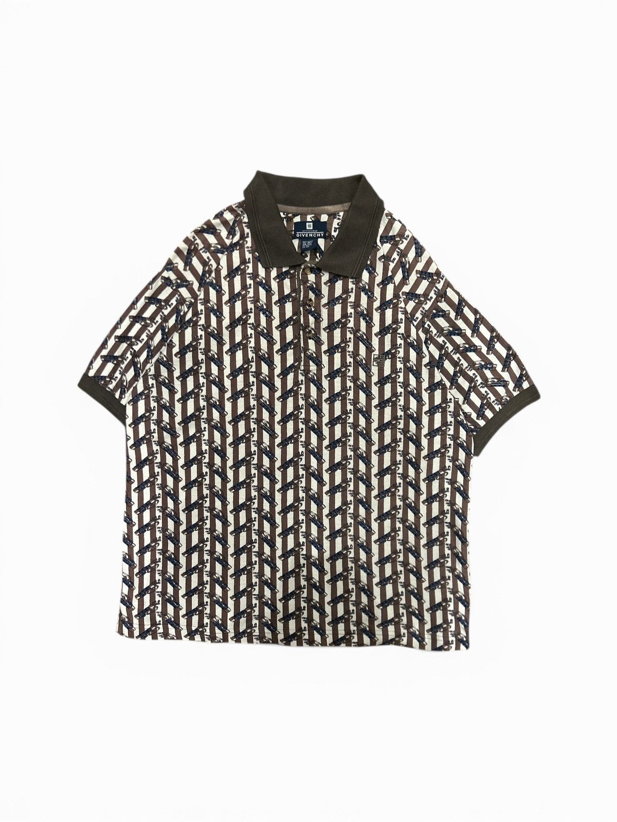 Givenchy Vintage Givenchy Activewear All-Over Golf Print Polo Shirt Size US M / EU 48-50 / 2 - 1 Thumbnail