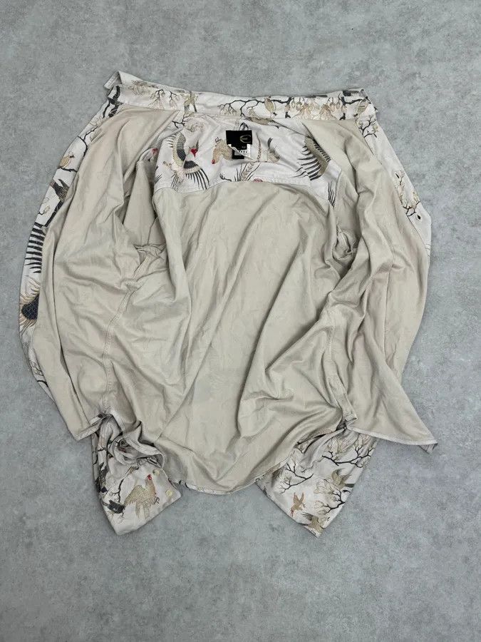 Roberto Cavalli AW2003 Cavalli Asian Fantasy World Bird Cream Shirt Size US M / EU 48-50 / 2 - 8 Thumbnail