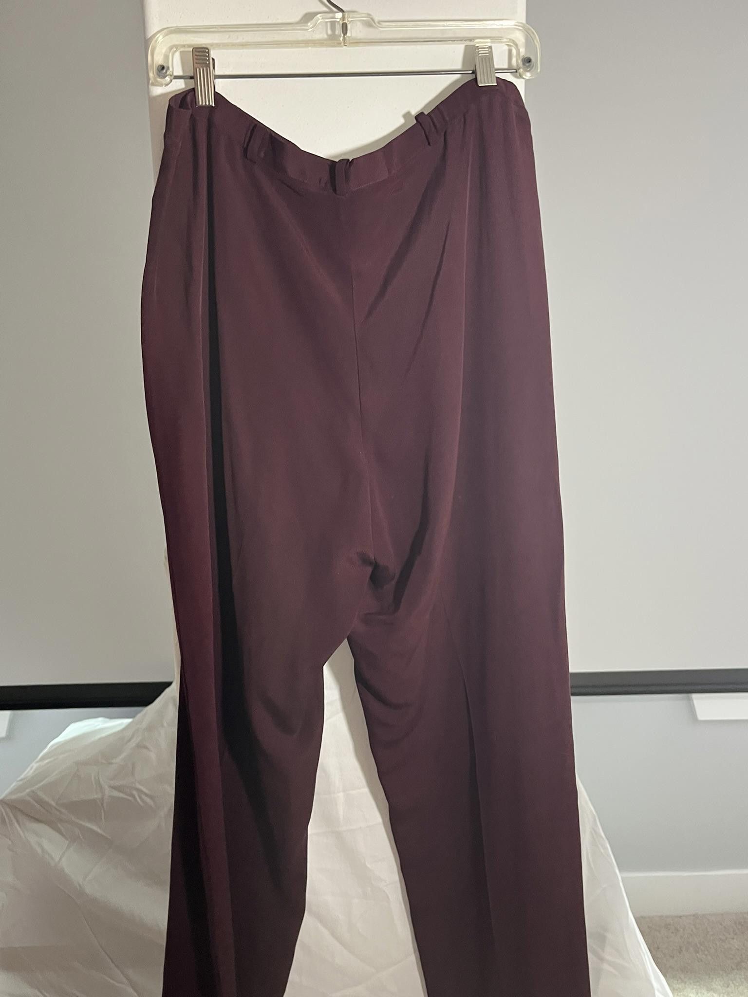 Designer Josephine Chaus Petite Silk Pants, Size 10 Size 32" / US 10 / IT 46 - 3 Thumbnail