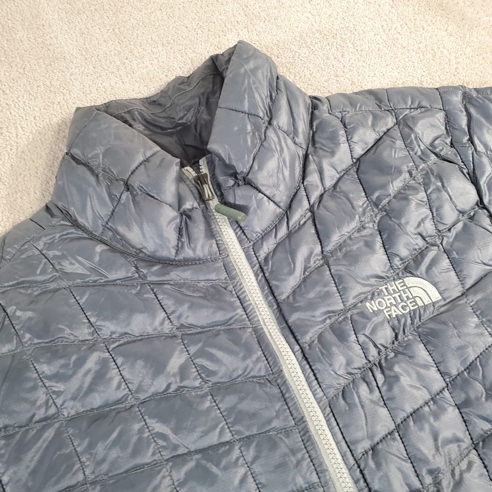 The North Face The North Face Jacket Womens M Green Thermoball Puffer Quilted Windbreaker Full Zip Pockets Logo Nylon Size M / US 6-8 / IT 42-44 - 2 Thumbnail
