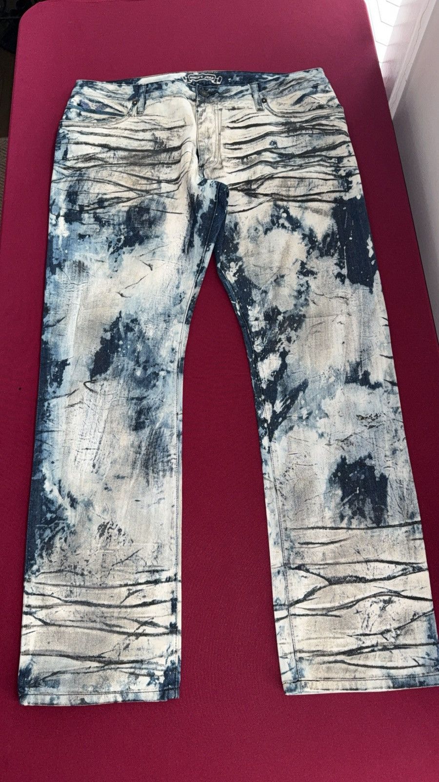 Robins Jeans Robin’s Jean Acid Wash Studded Denim Blue Distressed Size US 38 / EU 54 - 1 Thumbnail