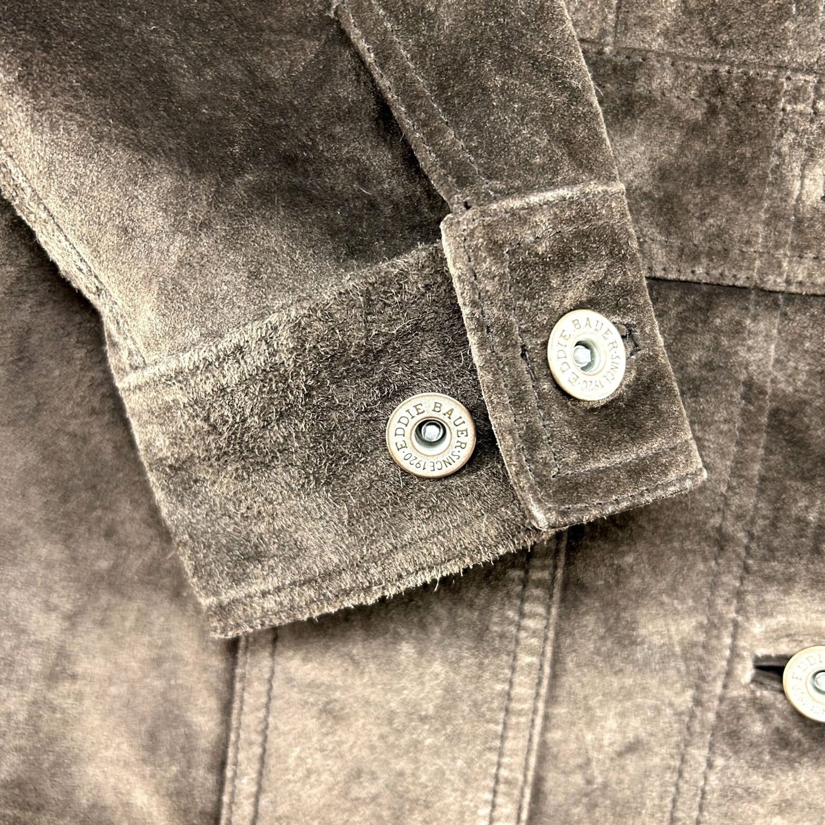 Eddie Bauer VINTAGE Eddie Bauer Jacket Womens XS Brown Genuine Leather Seattle Suede Trucker Size XS / US 0-2 / IT 36-38 - 4 Thumbnail