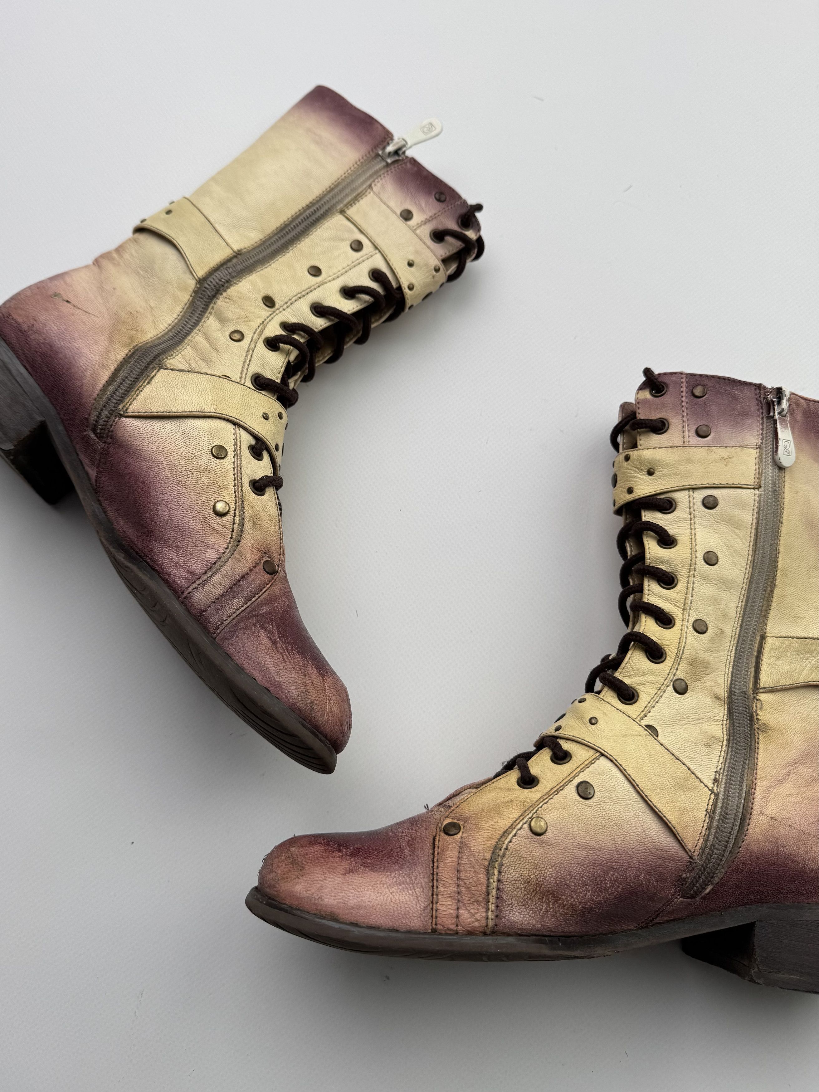 Other Vintage Faded Leather Boots With Straps B262(V3)E2 Size US 5 / IT 35 - 4 Thumbnail