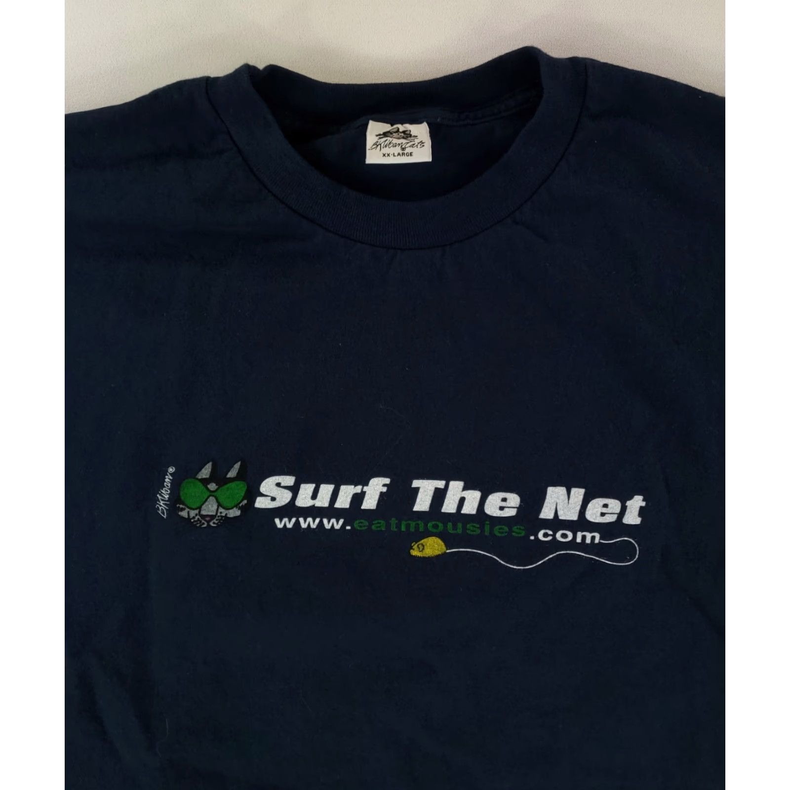 Vintage VINTAGE B Kilban Cats T Shirt 2XL Mens Short Sleeve Black Maui Blue Surf The Net 90s Cats T Shirt Size US XXL / EU 58 / 5 - 2 Thumbnail