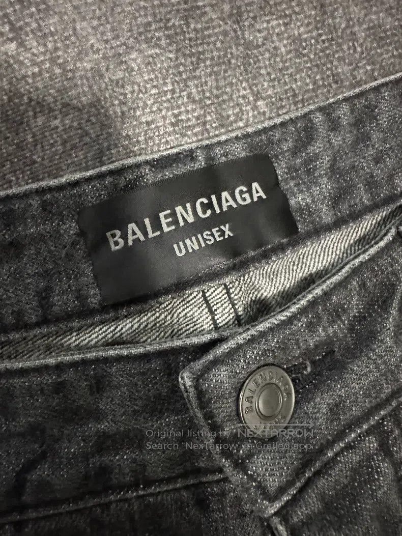 Balenciaga Balenciaga size S Solid Color Mid Rise Wide Leg Casual Den Size US 27 - 4 Thumbnail