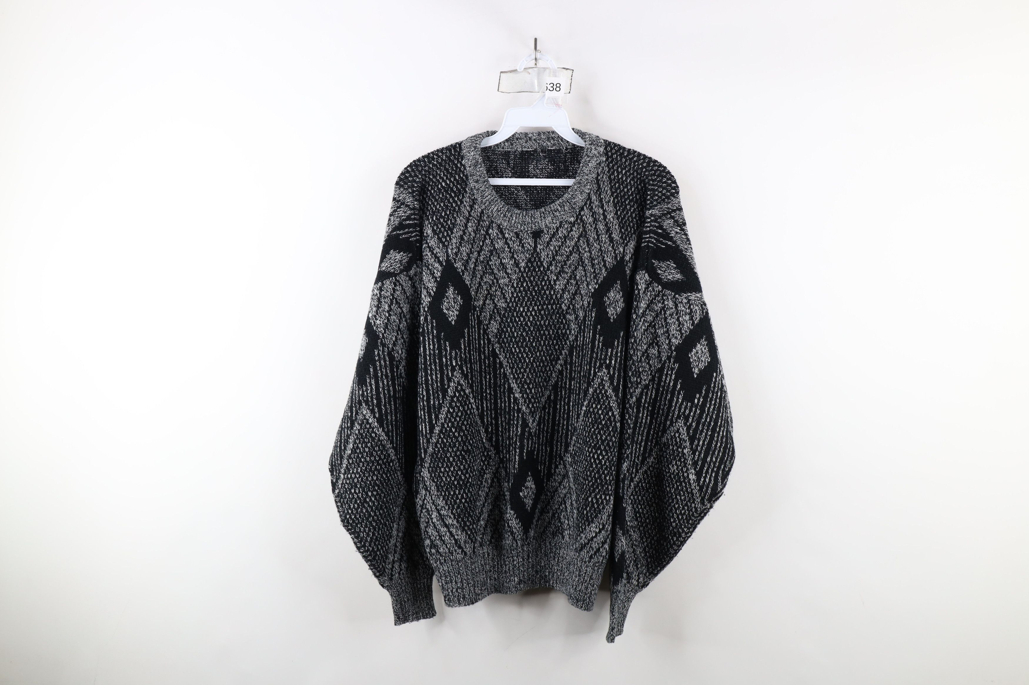 Vintage Vintage 90s Coogi Style Diamond Knit Mom Crewneck Sweater Size XL / US 12-14 / IT 48-50 - 1 Thumbnail