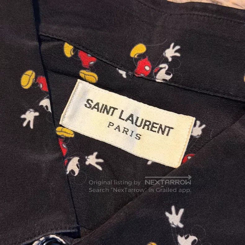 Saint Laurent Paris Saint Laurent Paris Size 38 Mickey Shirt Black i Size US L / EU 52-54 / 3 - 6 Thumbnail