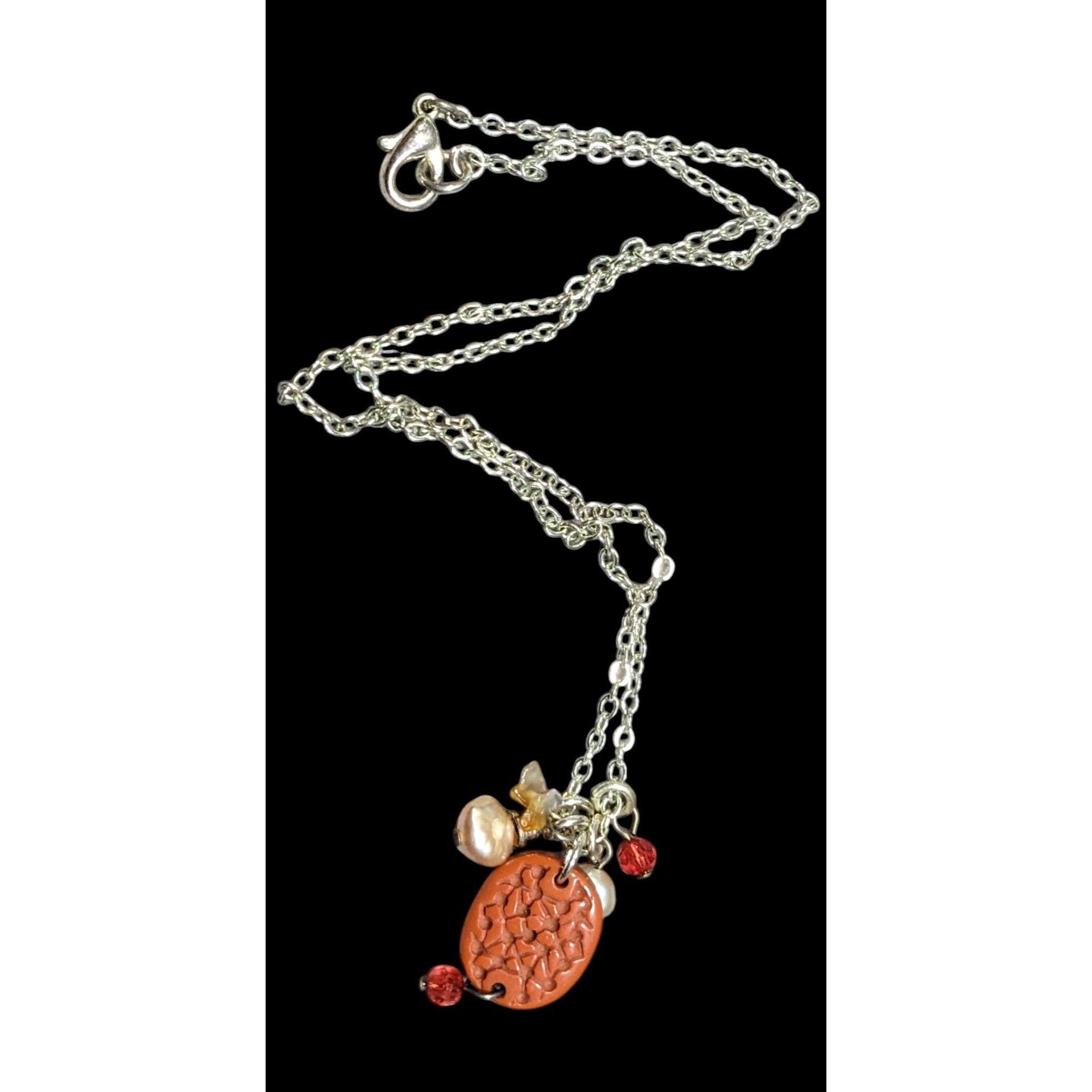 Other Nature Inspired Pink And Red Cluster Charm Pendant Necklace Size ONE SIZE - 1 Thumbnail