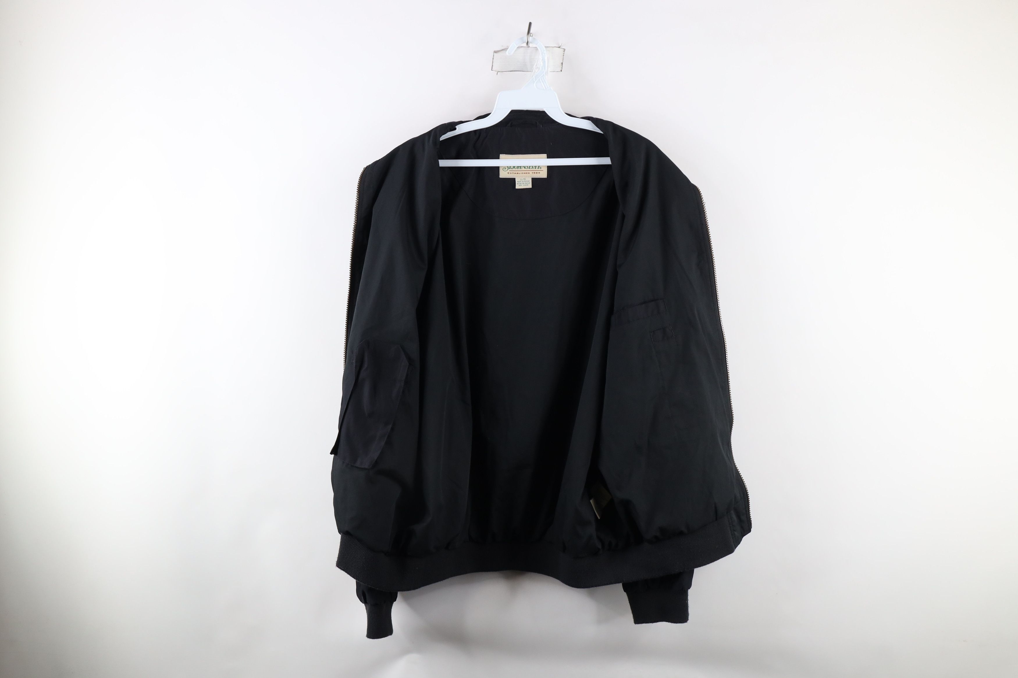 Vintage Vintage 90s Streetwear Full Zip Bomber Jacket Black Size US L / EU 52-54 / 3 - 6 Thumbnail