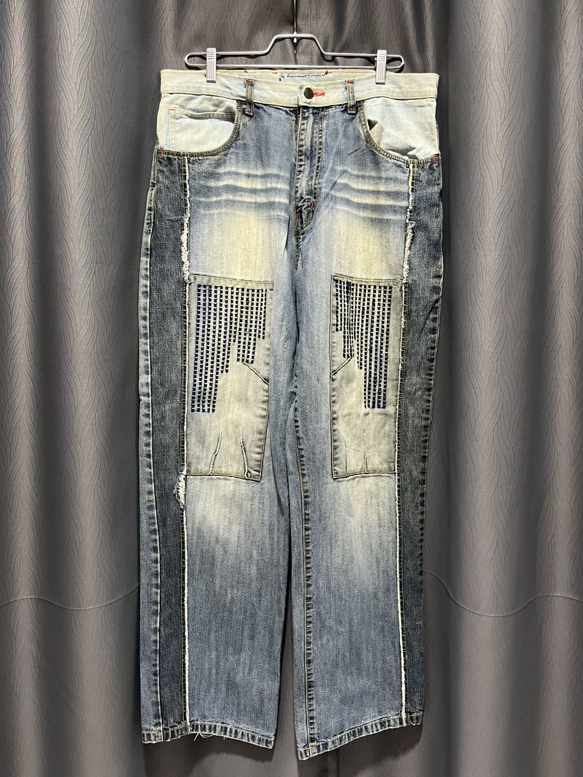 Vintage × Von Dutch Von Dutch Jeans Patchwork Bootleg 90s Baggy Size US 36 / EU 52 - 1 Thumbnail