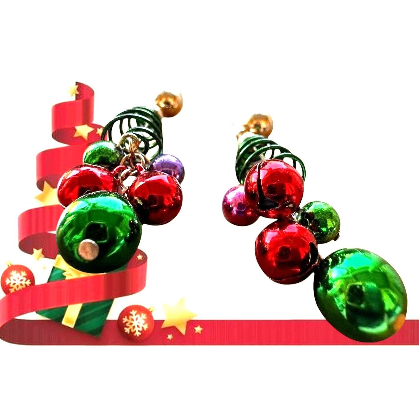 Handmade Christmas Tree Earrings New Handmade Jingle Bells Dangle Pos Size ONE SIZE - 8 Thumbnail