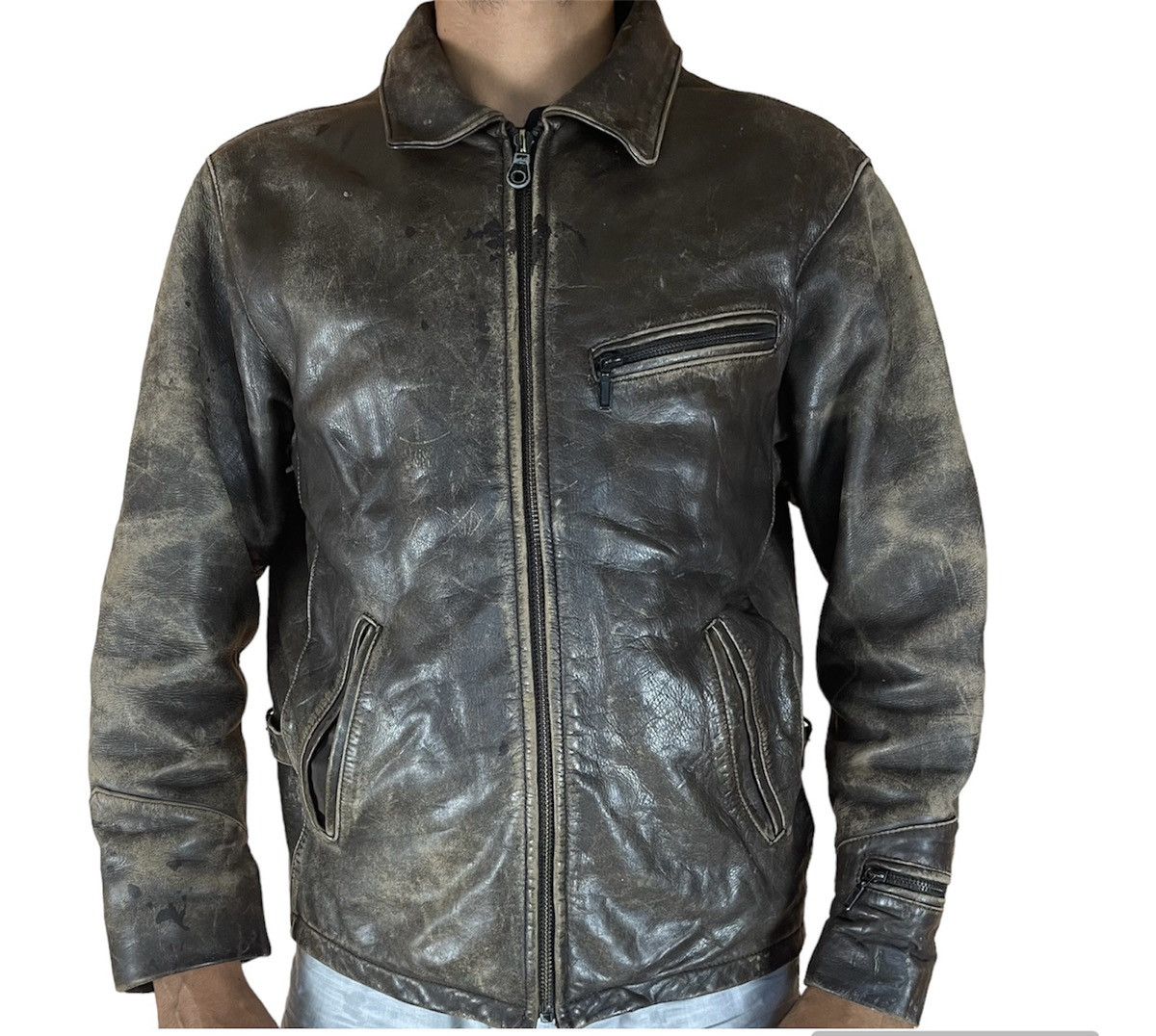Vintage 🔥 Vintage Time & Tide Biker leather Jacket Size US M / EU 48-50 / 2 - 13 Thumbnail