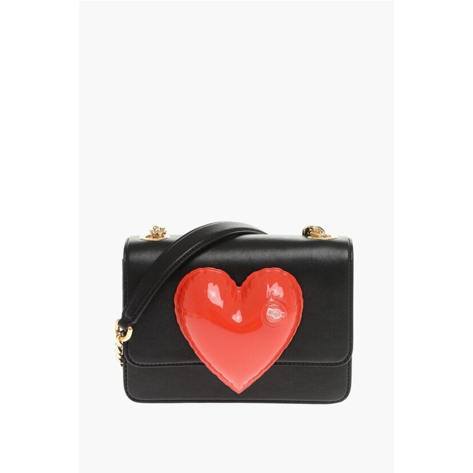 Moschino SS23 MOSCHINO Couture Jeremy Scott Black Leather Red Heart Size ONE SIZE - 2 Thumbnail